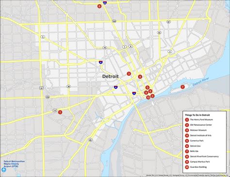 Map of Detroit, Michigan - GIS Geography