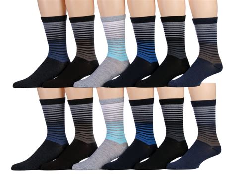 120 Bulk Mens Striped Fashion Dress Socks, Cotton Size 10-13 - at - bluestarempire.com