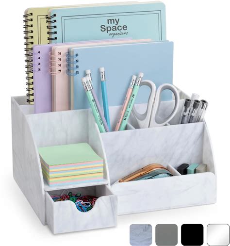 Buy My Space Organizers Marble Desk Organizer For Office Supplies And ...