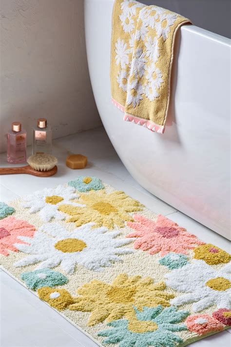 Next Floral Bath Mat - Yellow | Floral bath mats, Funky rugs, Floral bath