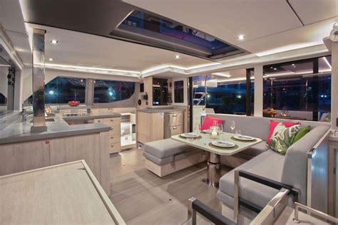 Leopard 45 | Leopard Catamarans US Boat Interior Design, Boat Galley, Sailing Catamaran, Layout ...