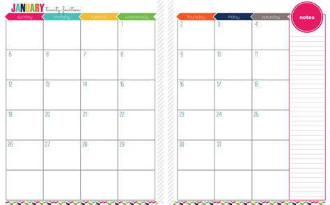 Blank Monthly Calendar Template 2 Page | Example Calendar Printable