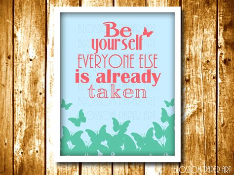 Be Yourself Printable Poster Wall Decor Butterflies | Etsy