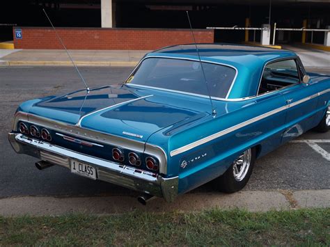 Download wallpaper 1600x1200 chevrolet impala, chevrolet, car, blue, retro standard 4:3 hd ...