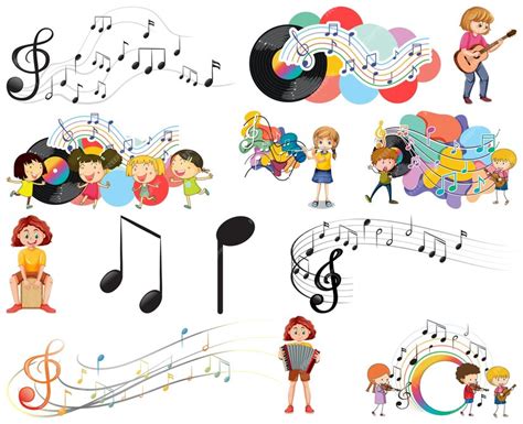 Premium Vector | Kids musical instruments and music symbols set