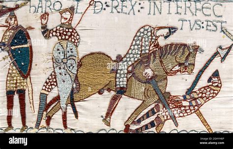 Bayeux tapestry, death of harold hi-res stock photography and images - Alamy