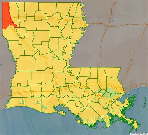 Map of Caddo Parish, Louisiana - Thong Thai Real