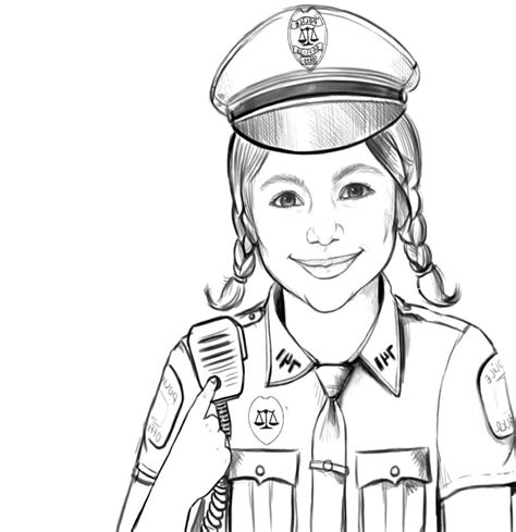 POLICE MAN COLORING PAGE - Coloring Home