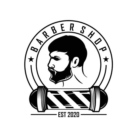 Vintage Barber Shop logo Template Black and White 5439289 Vector Art at Vecteezy