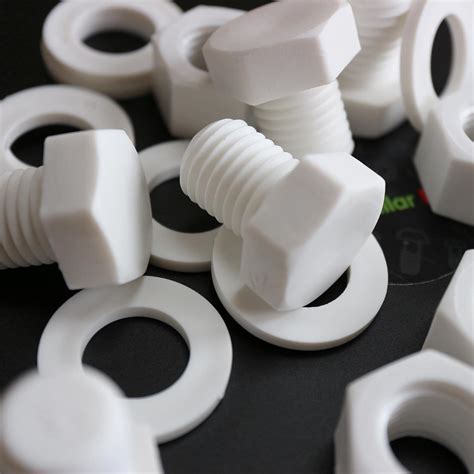 10x White Hex Head Screws Polypropylene (PP) Plastic Nuts and Bolts, Washers, M16 x 20mm, - BigaMart