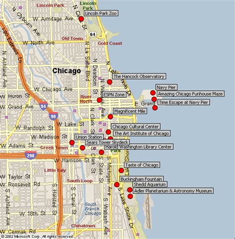 Downtown Chicago Attractions Map | Chicago attractions, Chicago attractions map, Downtown chicago