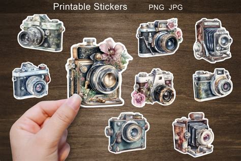 Retro Camera Printable Stickers | Vintage Camera Stickers