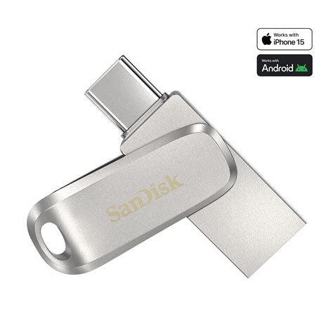 32GB Silver SanDisk Ultra Dual Drive Luxe USB Type-C™ Flash Drive ...