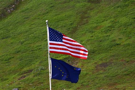 Mount McKinley Peak and US Flag, Alaska, US Stock Image - Image of ...