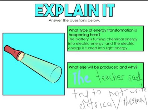 [Grade 6 Transformation of Energy] What energy does a flashlight emit (other then electrical and ...