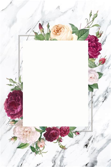 Download premium vector of Rectangular frame decorated with roses vector | Floral poster, Flower ...