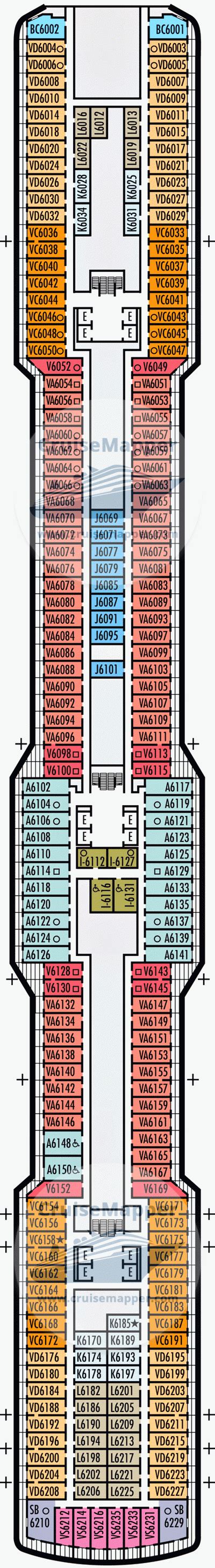 ms Nieuw Statendam deck 6 plan | CruiseMapper