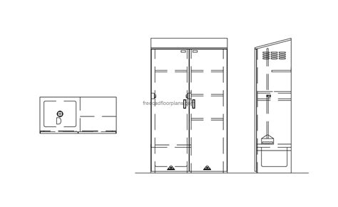 Mop Sink With Cabinet - Free CAD Drawings