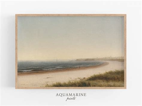 Beach Painting Vintage Beach Landscape Print Sea Wall Art - Etsy