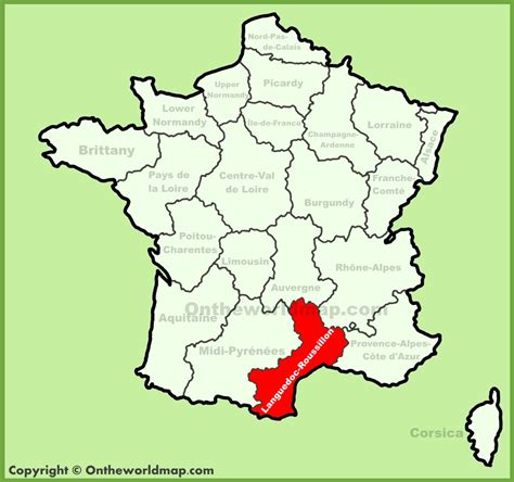 Languedoc-Roussillon location on the France map - Ontheworldmap.com