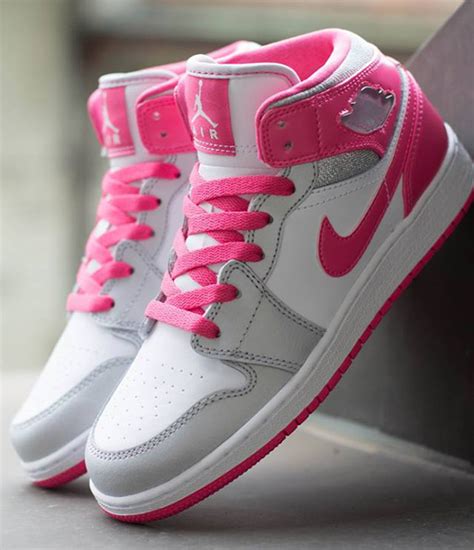 Air Jordan 1 Mid GS - White - Metallic Platinum - Dynamic Pink - SneakerNews.com