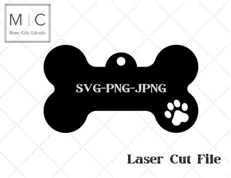 Dog Bone Svg Dog Tag Svg Pet Ornament Svg Glowforge Cut - Etsy