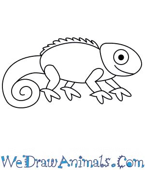 Rainbow Chameleon Easy Drawing For Kids With Colour - canvas-ily