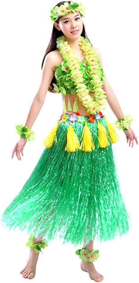 Hawaii Hula Adult Clothing Eight Piece Ballet Suit Dance Performance Costume Dress Skirt Garland ...