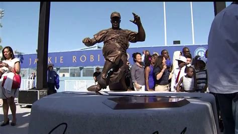 Jackie Robinson Honored with Statue at Dodger Stadium