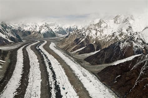 The Baltoro Glacier, at 63 km in length, is one of the longest glaciers outside the polar ...