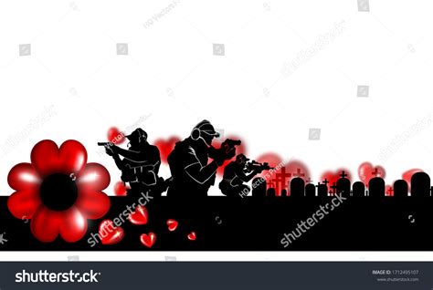 Memorial Day Veterans Day Background Poppy Stock Vector (Royalty Free ...