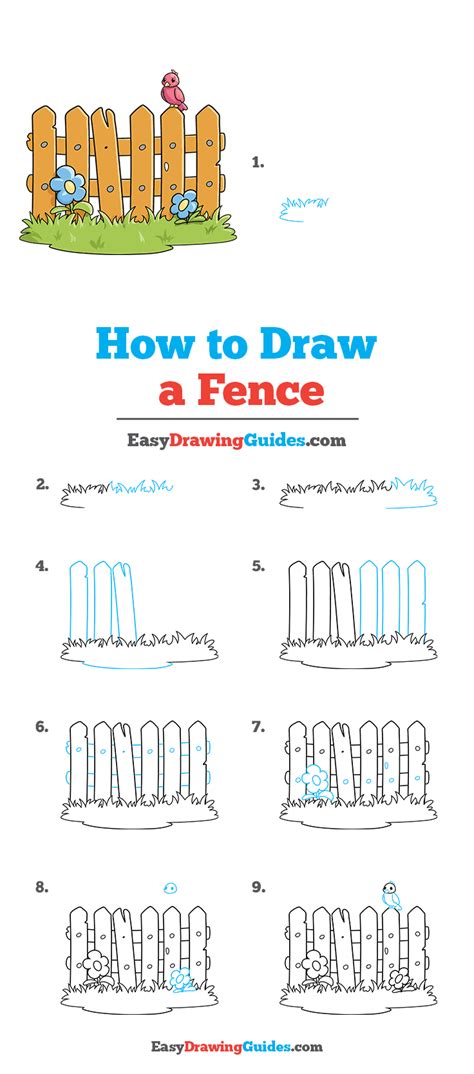 How To Draw A Fence Really Easy Drawing Tutorial | Images and Photos finder