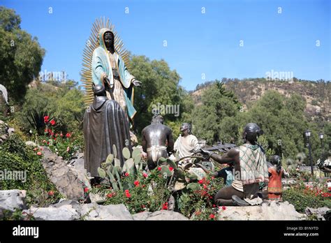 Tepeyac Hill and garden where the Virgin Mary is said to have appeared. Basilica of Our Lady of ...