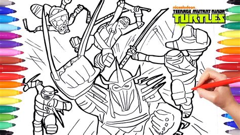 Ninja Turtles And Shredder Coloring Pages