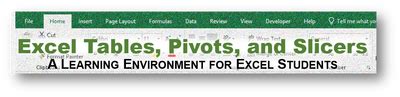 About - Excel Tables, Pivots, and Slicers