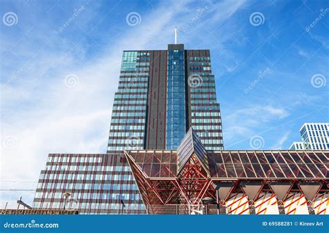 ALMERE, NETHERLANDS - OCTOBER 18: Architecture of Modern Almere City Center. Netherlands Stock ...