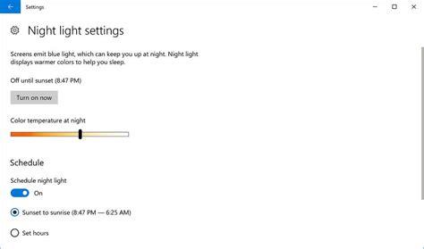 How To Enable and Configure Windows 10 Night Light settings