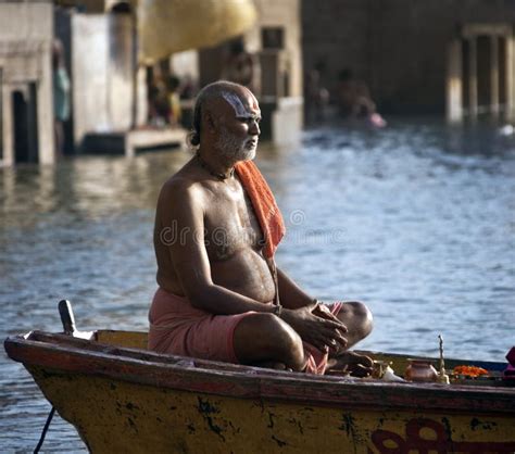 Hindu Ghats on the River Ganges - Varanasi - India Editorial Stock Photo - Image of culture ...