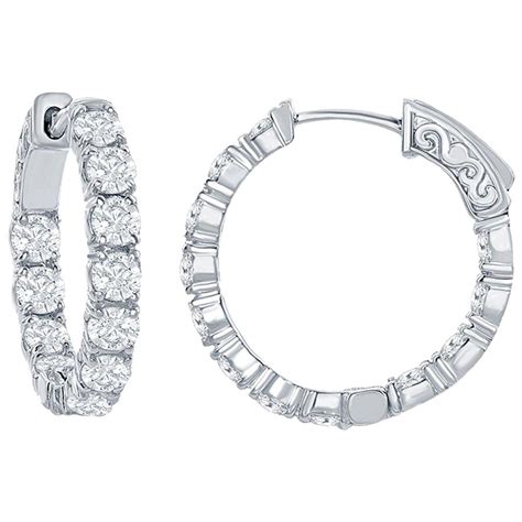 3 Carat Diamond Hoop Earrings For Sale at 1stDibs | 3 ct diamond hoop earrings, 2 carat diamond ...
