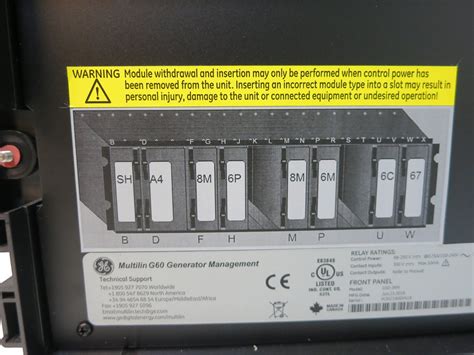 GE Multilin G60 Generator Protection System UR PLC Rack w Display Panel NO PLCS (DW4276-1 ...