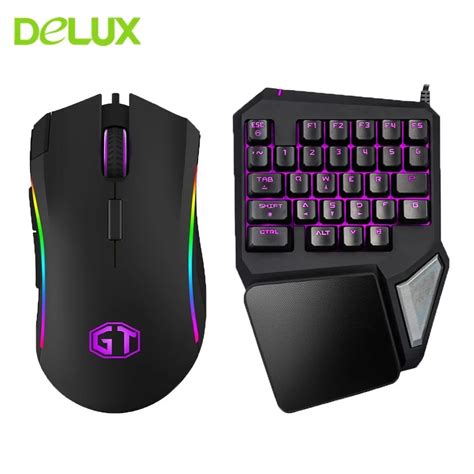 Delux Wired Keyboard And Mouse Combo T9Pro Ergonomic Single Hand Gaming ...