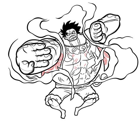 Learn How to Draw Luffy in Gear 4 Bounceman Form