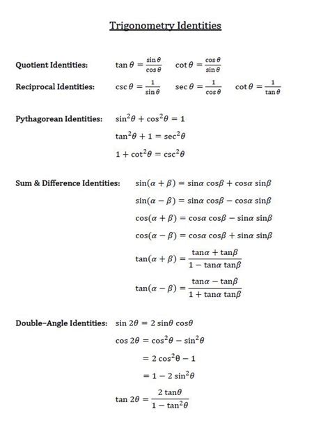 41 double angle identities worksheet - Worksheet Resource