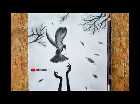 Bird Freedom Drawing | Charcoal Pencil Sketch | Art by Misbah ️ ...