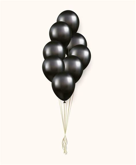 3d Realistic black Happy Birthday Balloons Flying for Party and ...