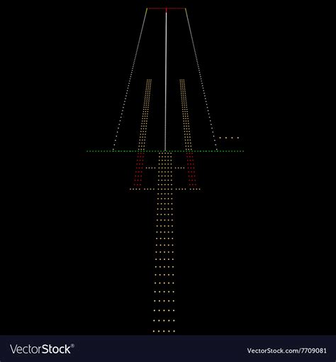 Luminous night landing lights airport Royalty Free Vector