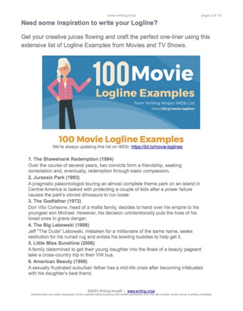 The Ultimate Guide to Writing a Logline (with tons of logline examples ...