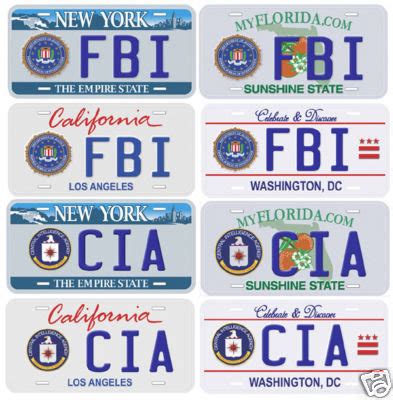 Lot Of 8 USA CIA FBI Novely Car License Plates New | #42436821