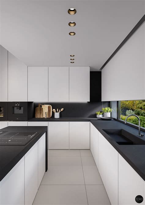 Black Granite Simple Black And White Kitchen Designs - Kitchen Interior ...