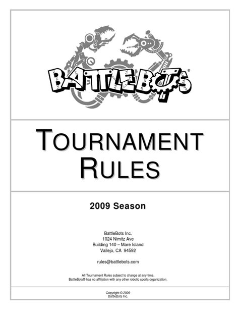 BattleBots Tournament Rules | PDF | Robot | Robotics